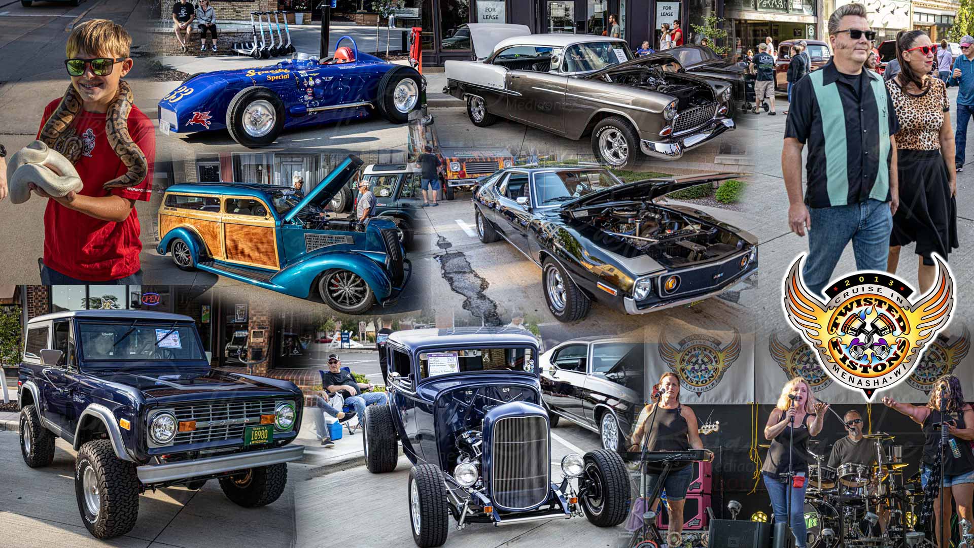 Twisted Pistons Cruise In Car Show In Menasha Wisconsin