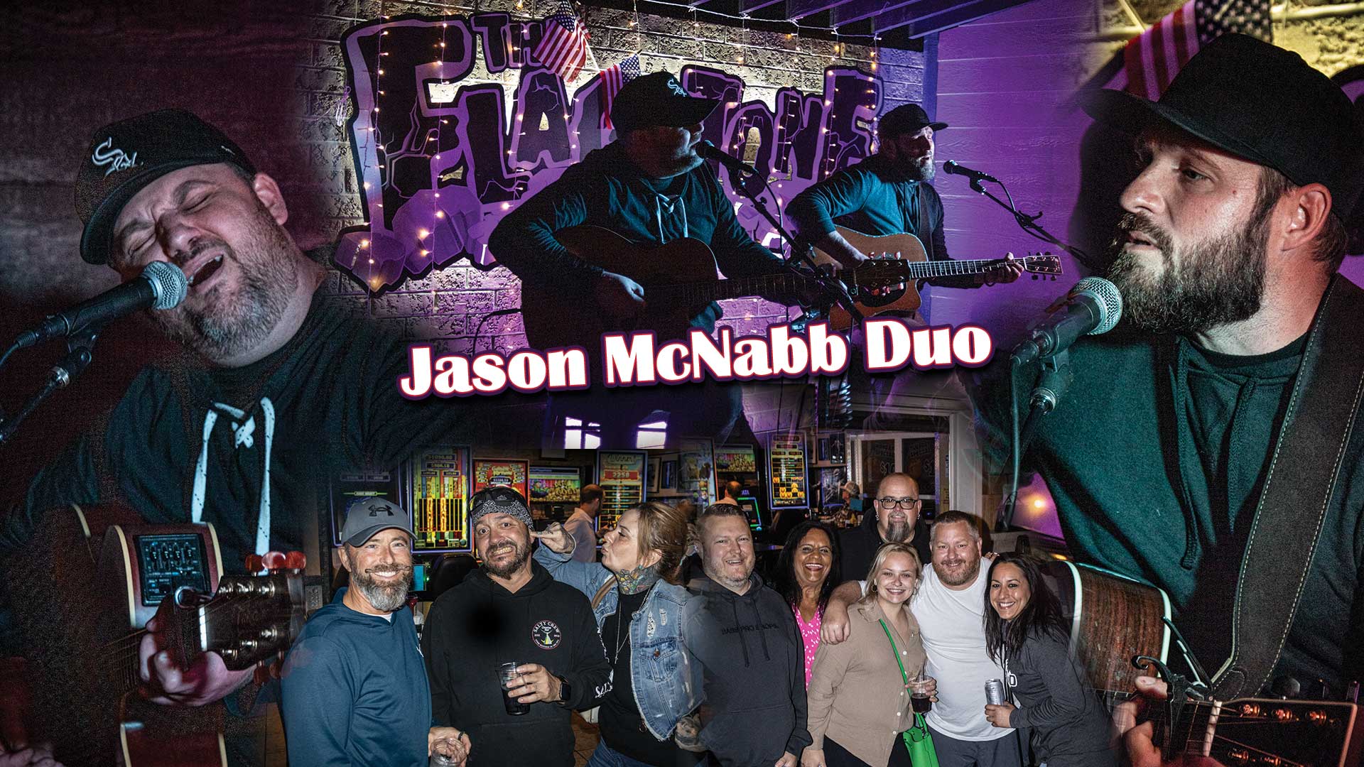 Jason McNabb Duo Band playing on the Patio at Flagstone Bar & Grill